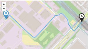 looproute station Utrecht Zuilen naar Gietijzerstraat 24-26 te Utrecht.