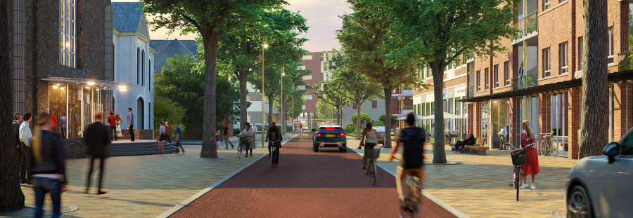 Snouckaertlaan, Amersfoort, BK ingenieurs, herinrichting, fietsstraat auto te gast, verkeer, bomen, BK ingenieurs, Zambeli landschapsarchitectuur, civiel, riool, afwatering, hemelwater, regenwater, boomspiegels,