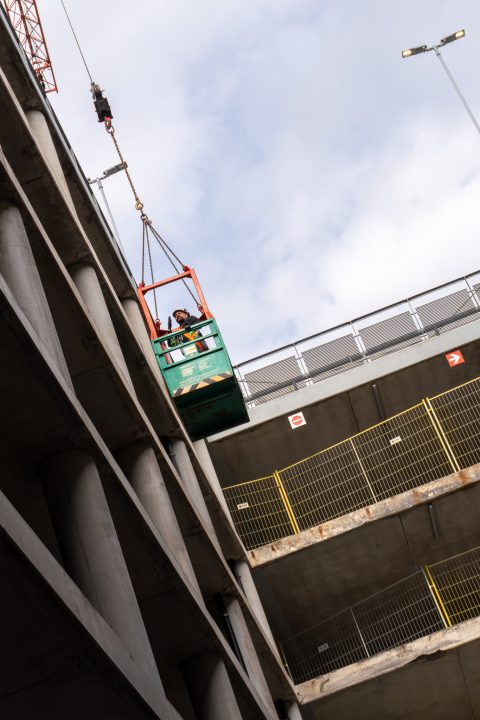Nieuwegein, parkeergarage, BK ingenieurs, hellingbaan, veiligheidskundige begeleiding,
